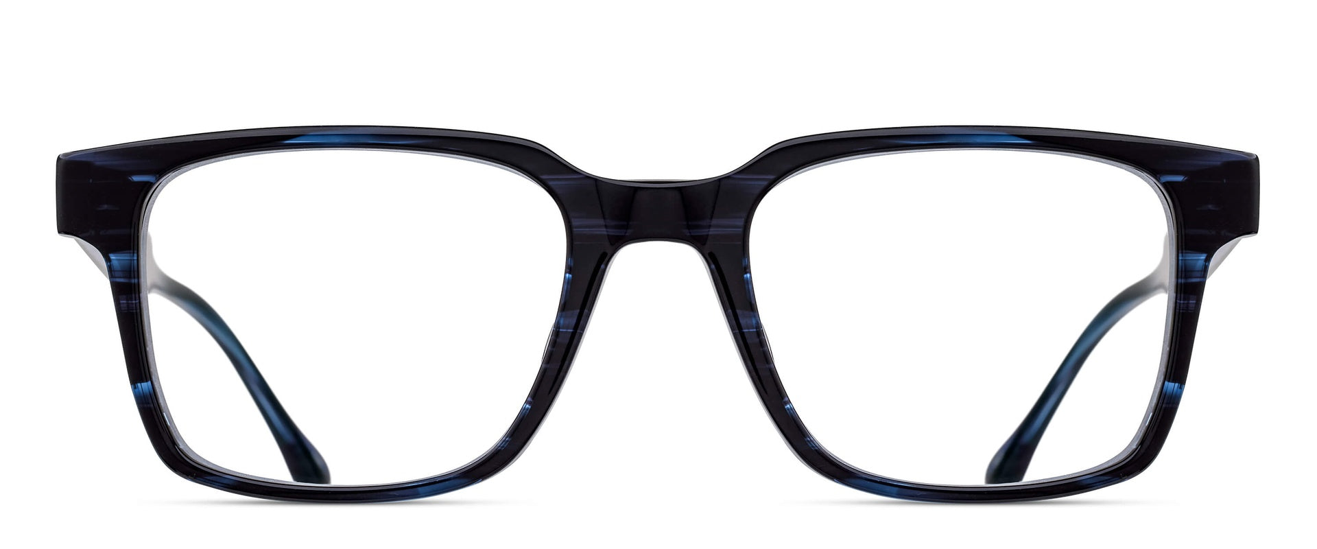 Matsuda M1035 Blue Demi rectangle acetate optical frame front view