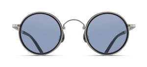 Matsuda M3100-I Brushed Silver round metal sunglasses profile view