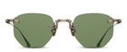 M5006 Antique Gold geometric metal sunglasses front view