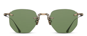 M5006 Antique Gold geometric metal sunglasses front view