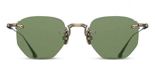 M5006 Antique Gold geometric metal sunglasses front view