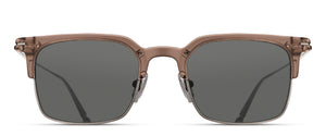 Matsuda M3167 Taupe - Antique Silver Gold round metal sunglasses front view