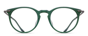 Matsuda M2076 Matte Bottle Green - Antique Silver acetate sunglasses front view