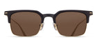 Matsuda M3167 Matte Black - Brushed Gold round metal sunglasses front view