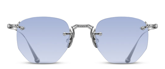 M5006 Palladium White geometric metal sunglasses front view
