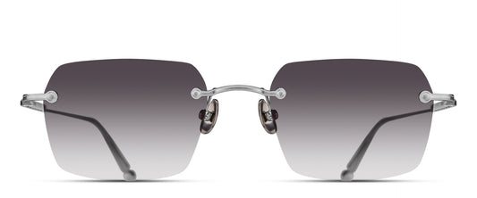 M5008 Brushed Silver rectangle metal sunglasses front view