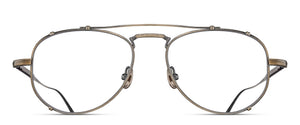 Matsuda M3142 Antique Gold aviator metal optical frame front view