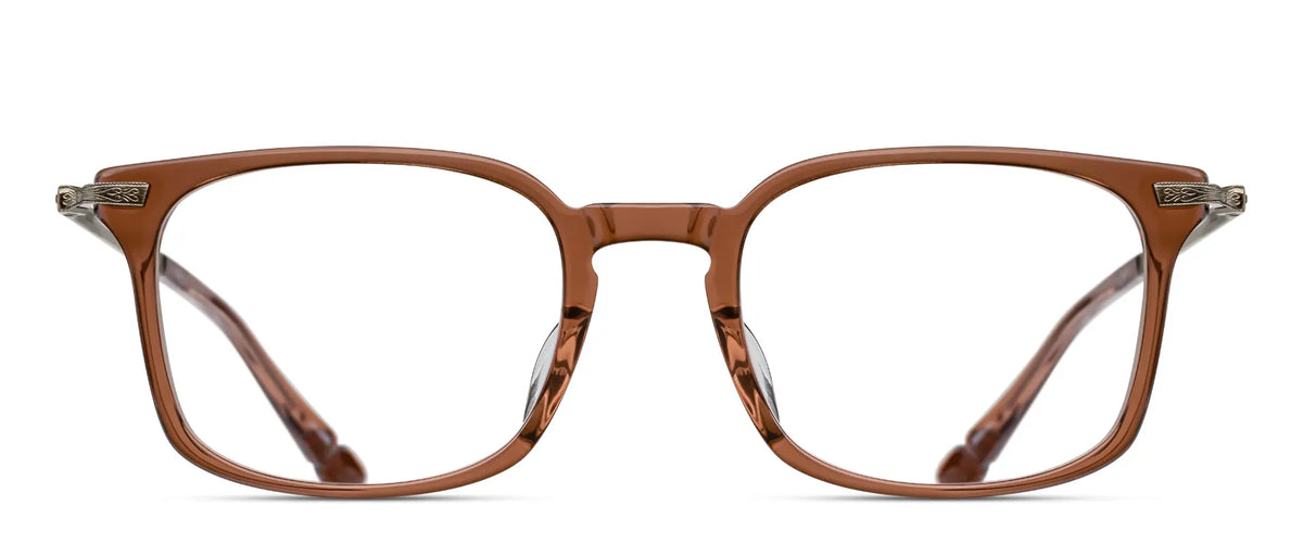 Matsuda M2076 Beer Brown - Antique Gold acetate sunglasses front view