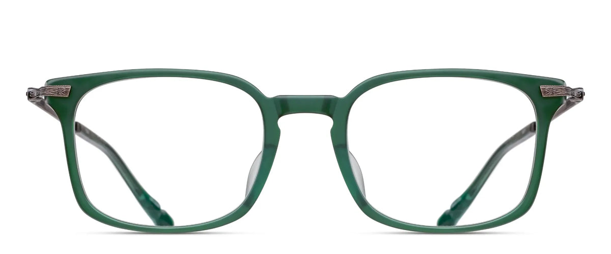Matsuda M2076Matte Bottle Green - Antique Silver acetate sunglasses front view