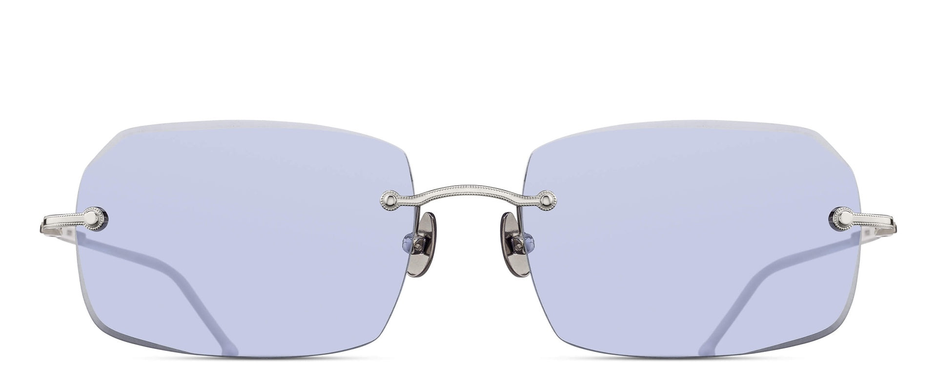 Matsuda M5004 Palladium White rectangle metal sunglasses front view