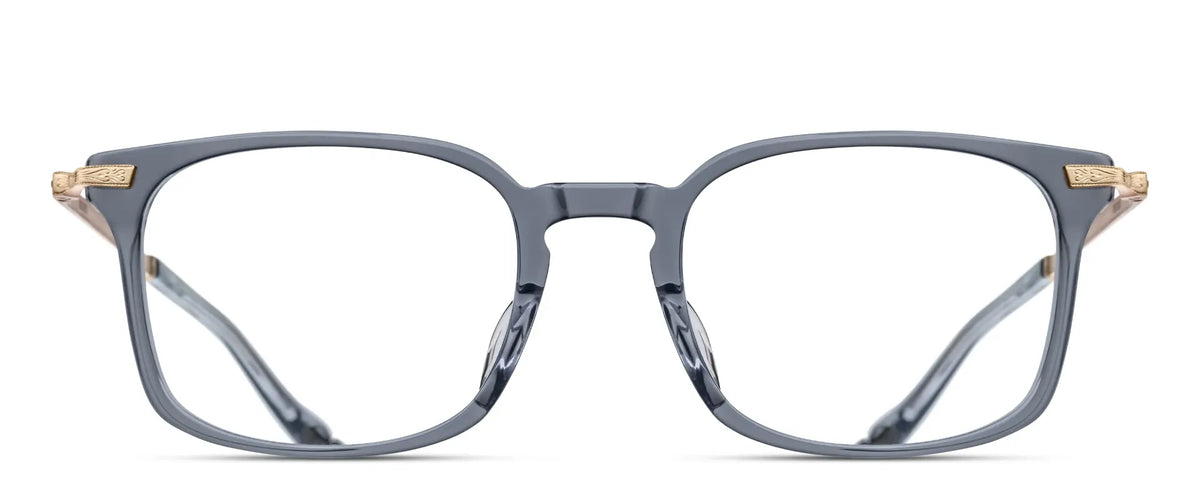 Matsuda M2076 Light Blue Crystal - Brushed Pale Gold acetate sunglasses front view