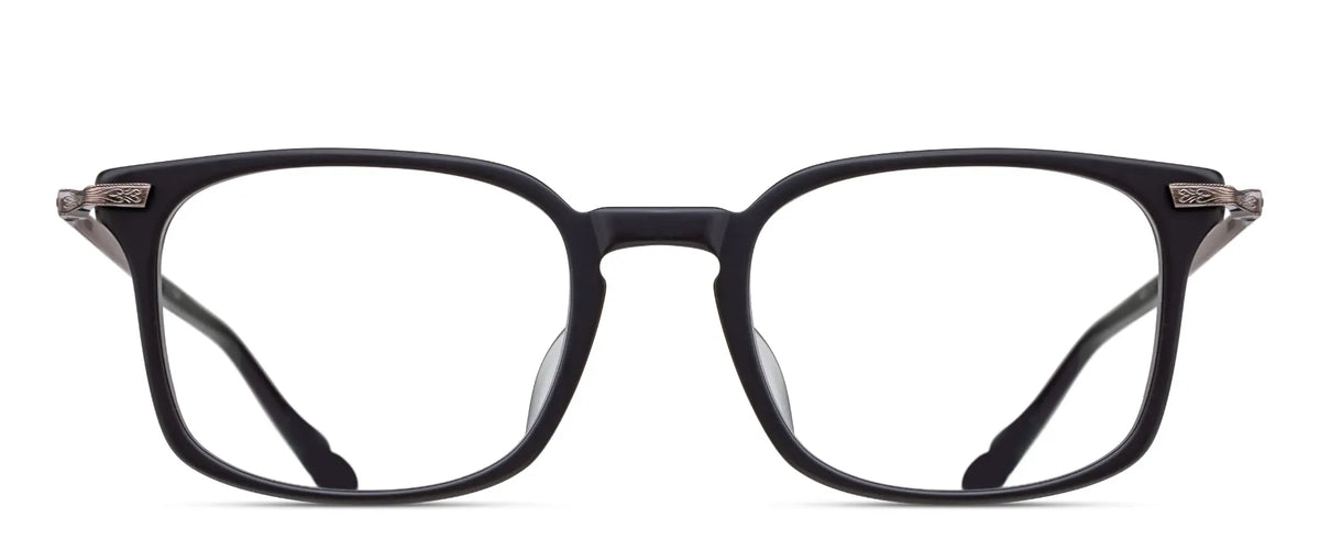 Matsuda M2076 Matte Black - Antique Silver acetate sunglasses front view