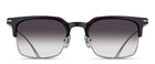 Matsuda M3167 Black - Brushed Silver round metal sunglasses front view