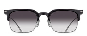 Matsuda M3167 Black - Brushed Silver round metal sunglasses front view