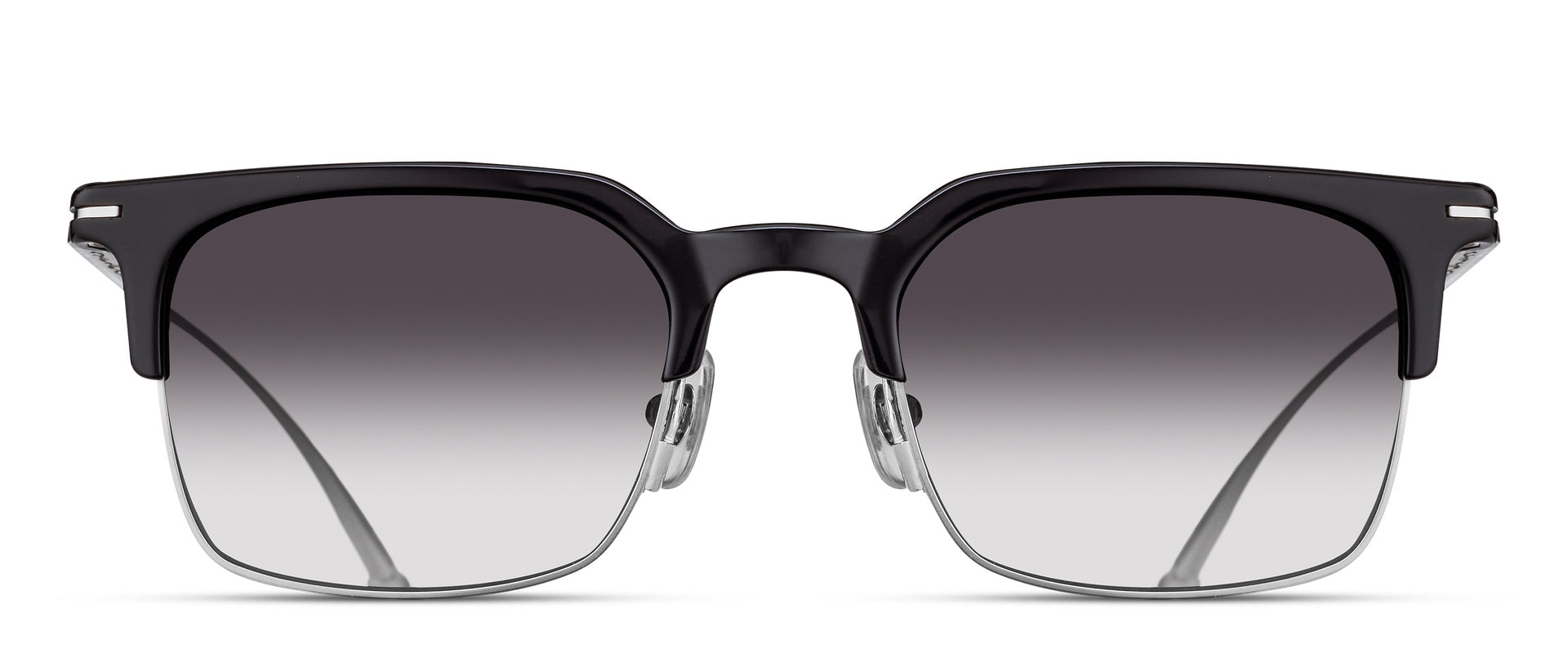 Matsuda M3167 Black - Brushed Silver round metal sunglasses front view