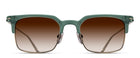 Matsuda M3167 Matte Bottle Green - Antique Gold round metal sunglasses front view