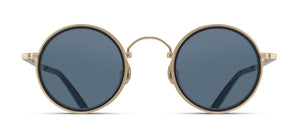 Matsuda M3100-I Brushed Gold round metal sunglasses profile view