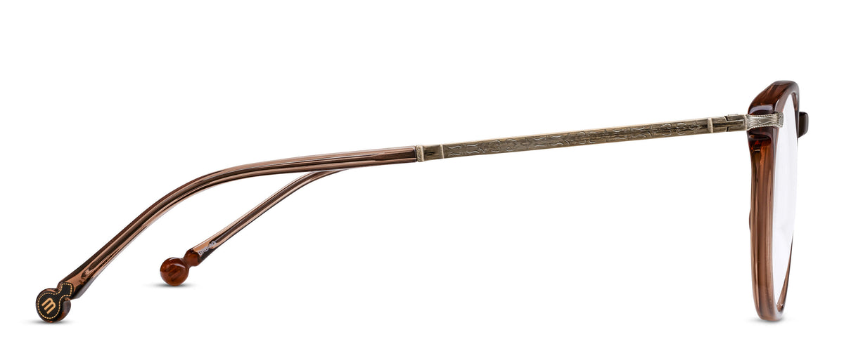 Matsuda M2076Beer Brown - Antique Gold acetate sunglasses profile view