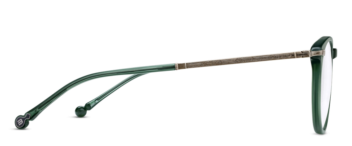 Matsuda M2076 Matte Bottle Green - Antique Silver acetate sunglasses profile view