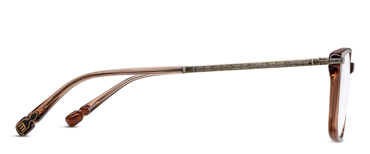 Matsuda M2076 Beer Brown - Antique Gold acetate sunglasses profile view