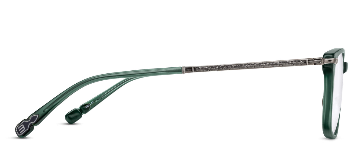 Matsuda M2076 Matte Bottle Green - Antique Silver acetate sunglasses profile view
