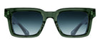 M1033 Bottle Green rectangle acetate sunglasses front view