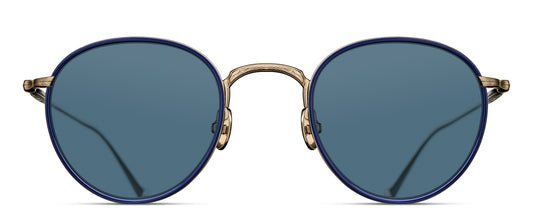 Matsuda M3085-I Brushed Gold - Navy
round metal sunglasses front view