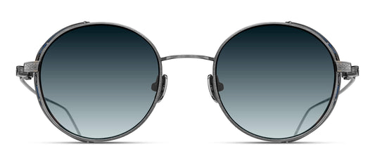 M3153 Antique Silver geometric metal sunglasses front view