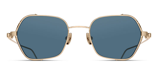 M3153 Brushed Gold geometric metal sunglasses front view