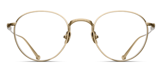 M3085 Brushed Gold round metal optical frame front view