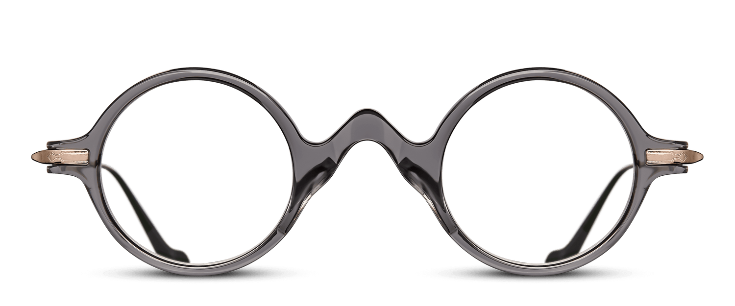 Matsuda MXMF1 Grey Crystal round combination optical frame front view