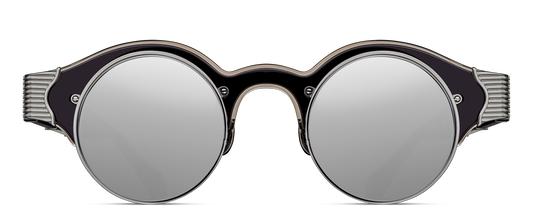 Matsuda 10605H Ruthenium round combination sunglasses front view