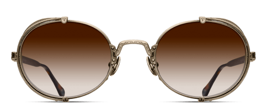 10610H Antique Gold round metal sunglasses front view